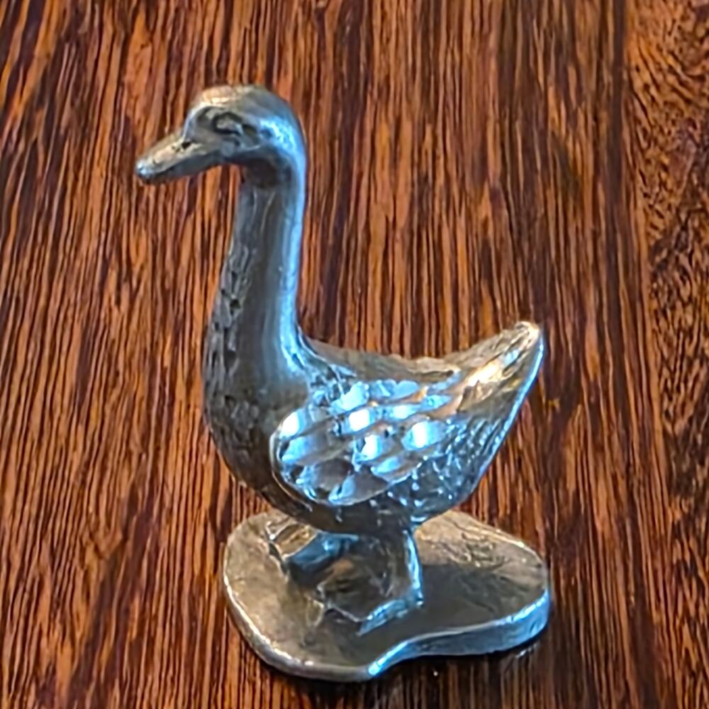 Miniature Pewter Goose Betty Kay finely detailed figurine bird lover gift VTG